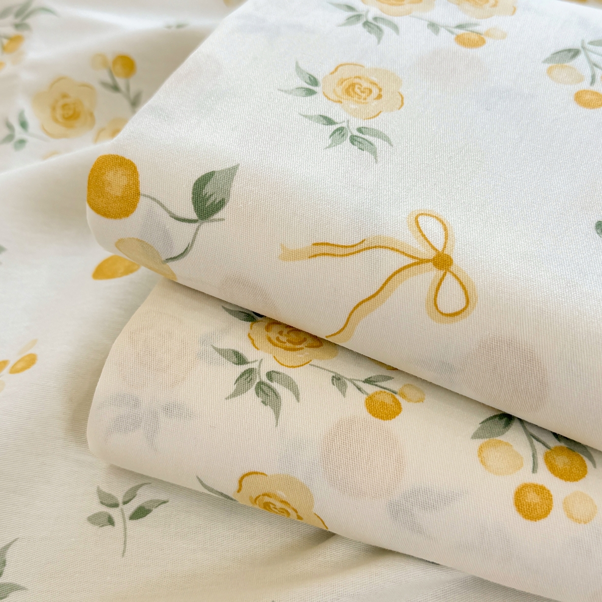 91家纺网 家纺一手货源 找家纺 壹贝家纺 2025新款小清新全棉纯棉印花系列-单床单 如愿