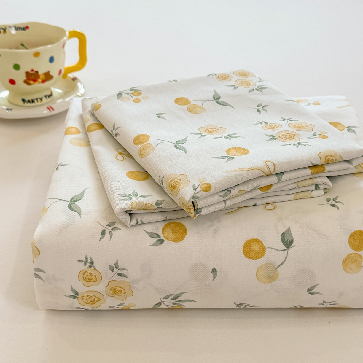 91家纺网 家纺一手货源 找家纺 壹贝家纺 2025新款小清新全棉纯棉印花系列-单床单 如愿