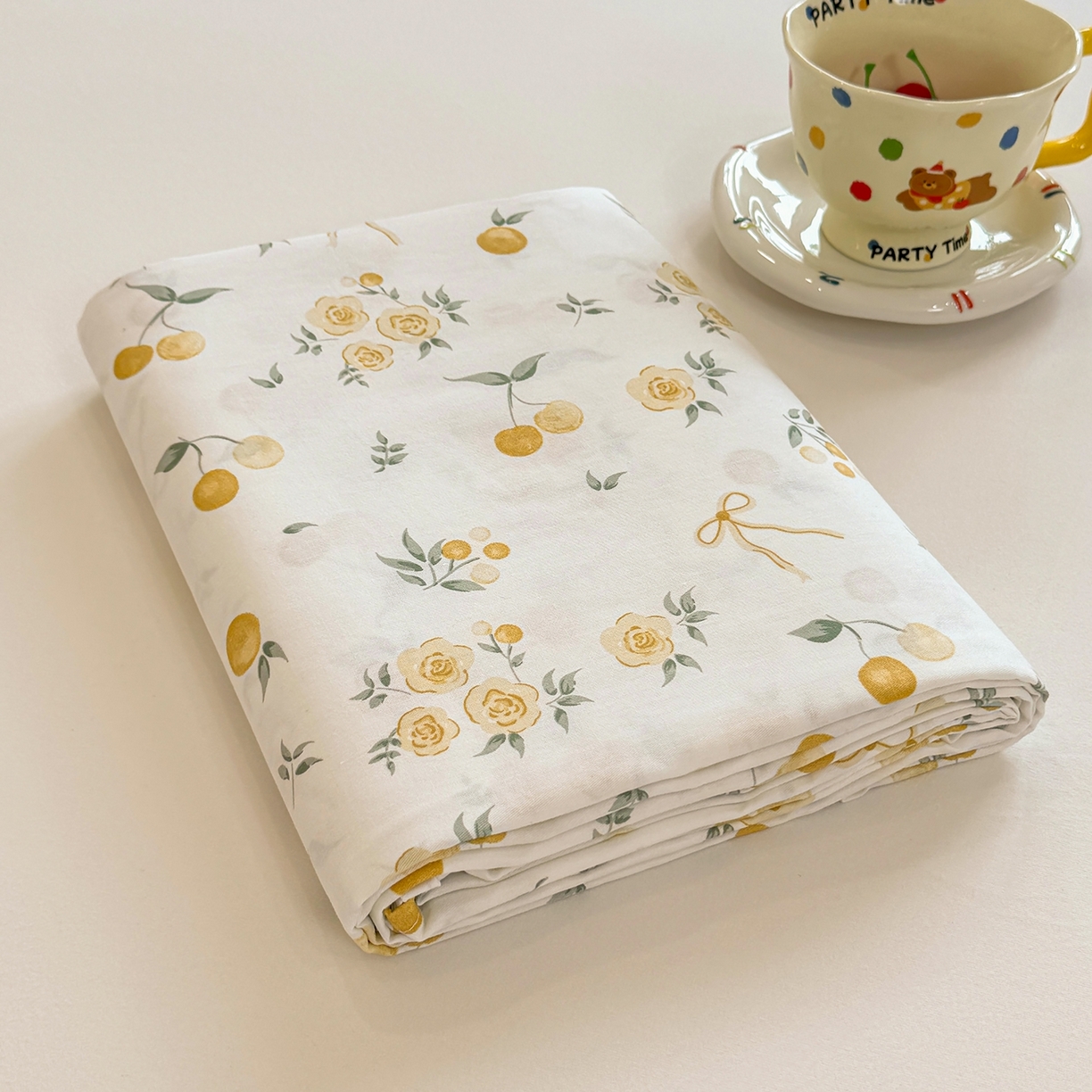 91家纺网 家纺一手货源 找家纺 壹贝家纺 2025新款小清新全棉纯棉印花系列-单床单 如愿