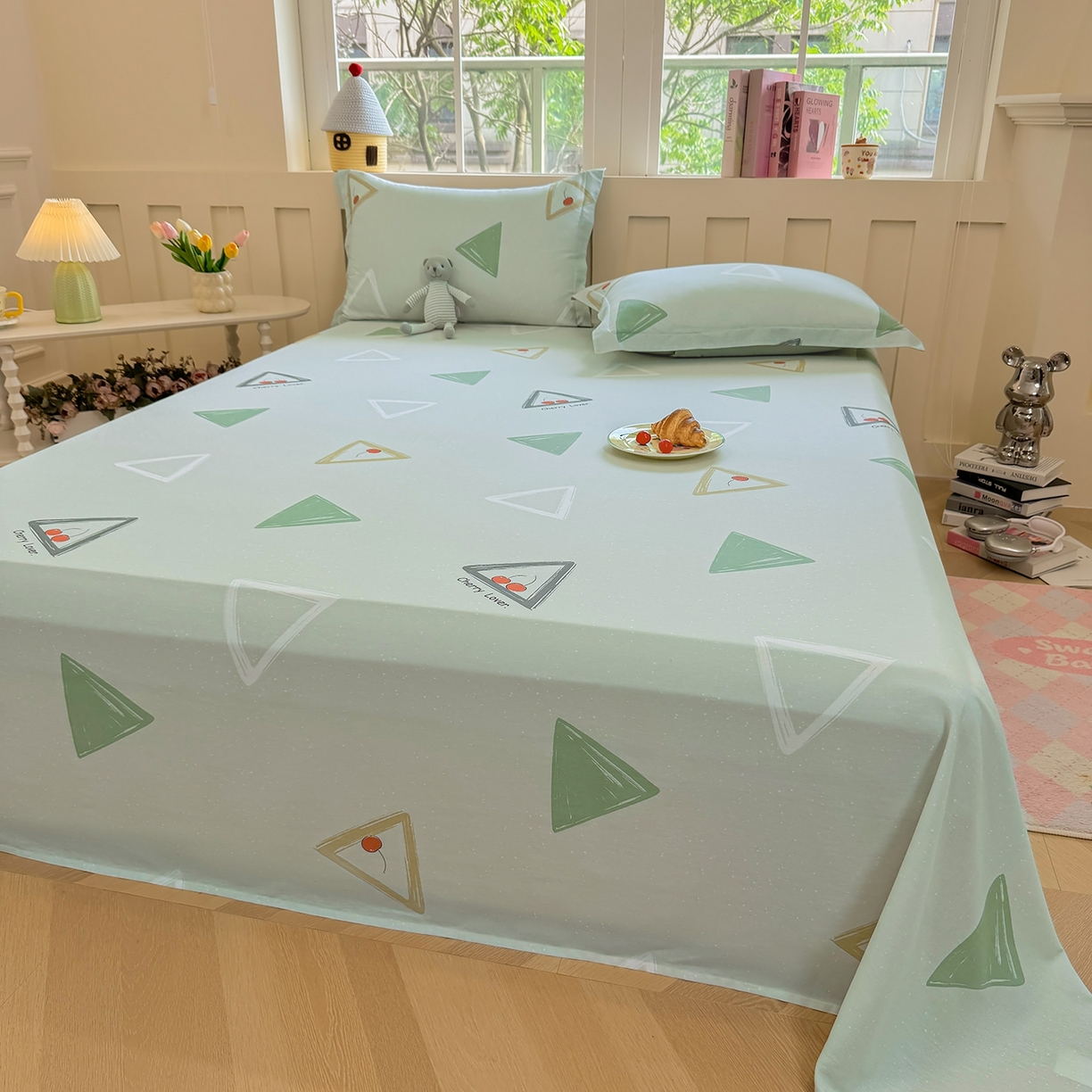 91家纺网 家纺一手货源 找家纺 壹贝家纺 2025新款小清新全棉纯棉印花系列-单床单(喷气工艺)(高品质)(花型持续更新)(接受各种预定尺寸) 小可布丁