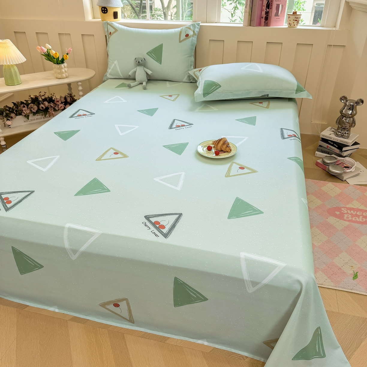 91家纺网 家纺一手货源 找家纺 壹贝家纺 2025新款小清新全棉纯棉印花系列-单床单(喷气工艺)(高品质)(花型持续更新)(接受各种预定尺寸) 小可布丁