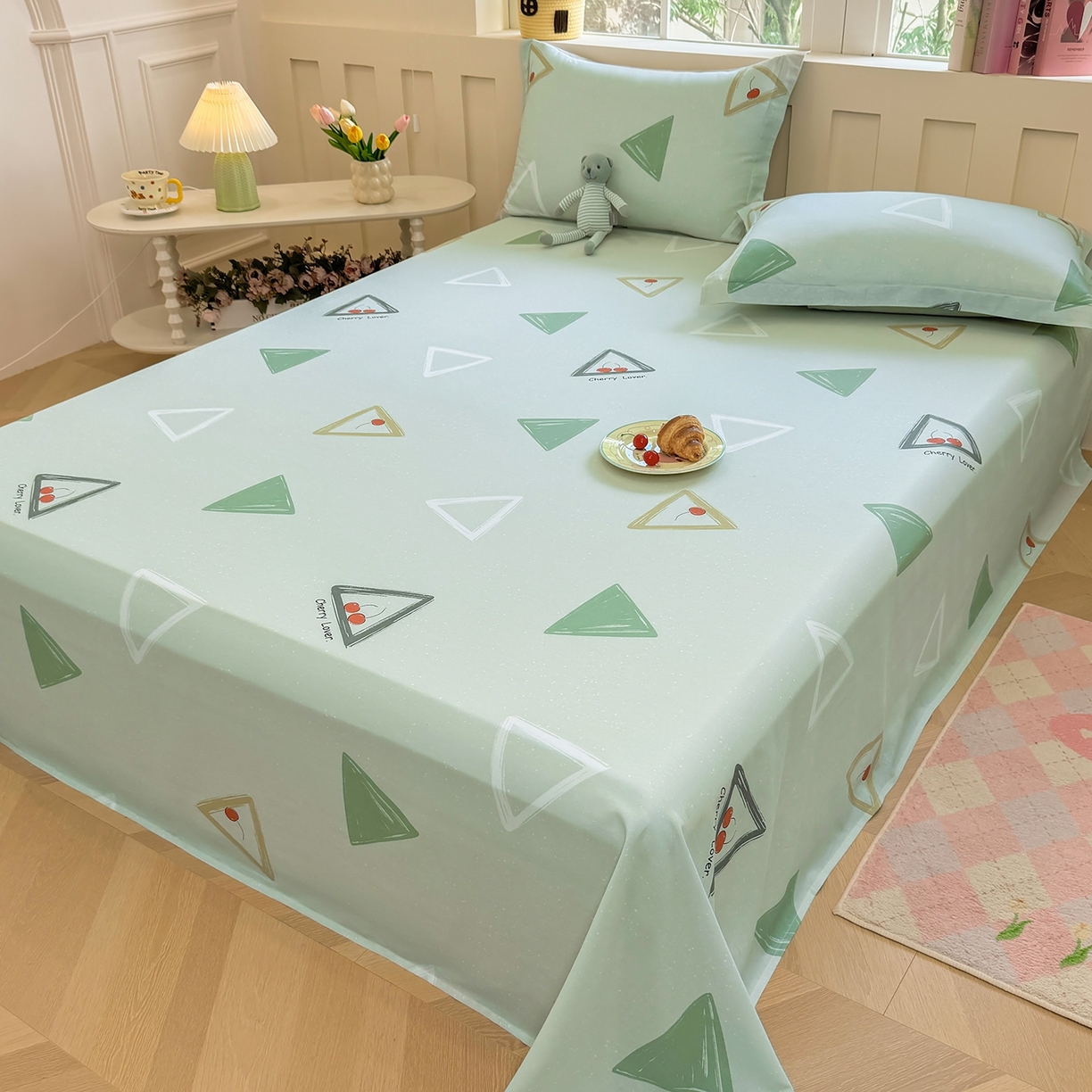 91家纺网 家纺一手货源 找家纺 壹贝家纺 2025新款小清新全棉纯棉印花系列-单床单(喷气工艺)(高品质)(花型持续更新)(接受各种预定尺寸) 小可布丁