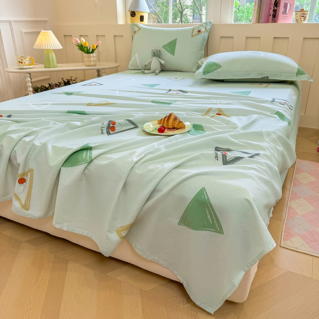 91家纺网 家纺一手货源 找家纺 壹贝家纺 2025新款小清新全棉纯棉印花系列-单床单(喷气工艺)(高品质)(花型持续更新)(接受各种预定尺寸) 小可布丁