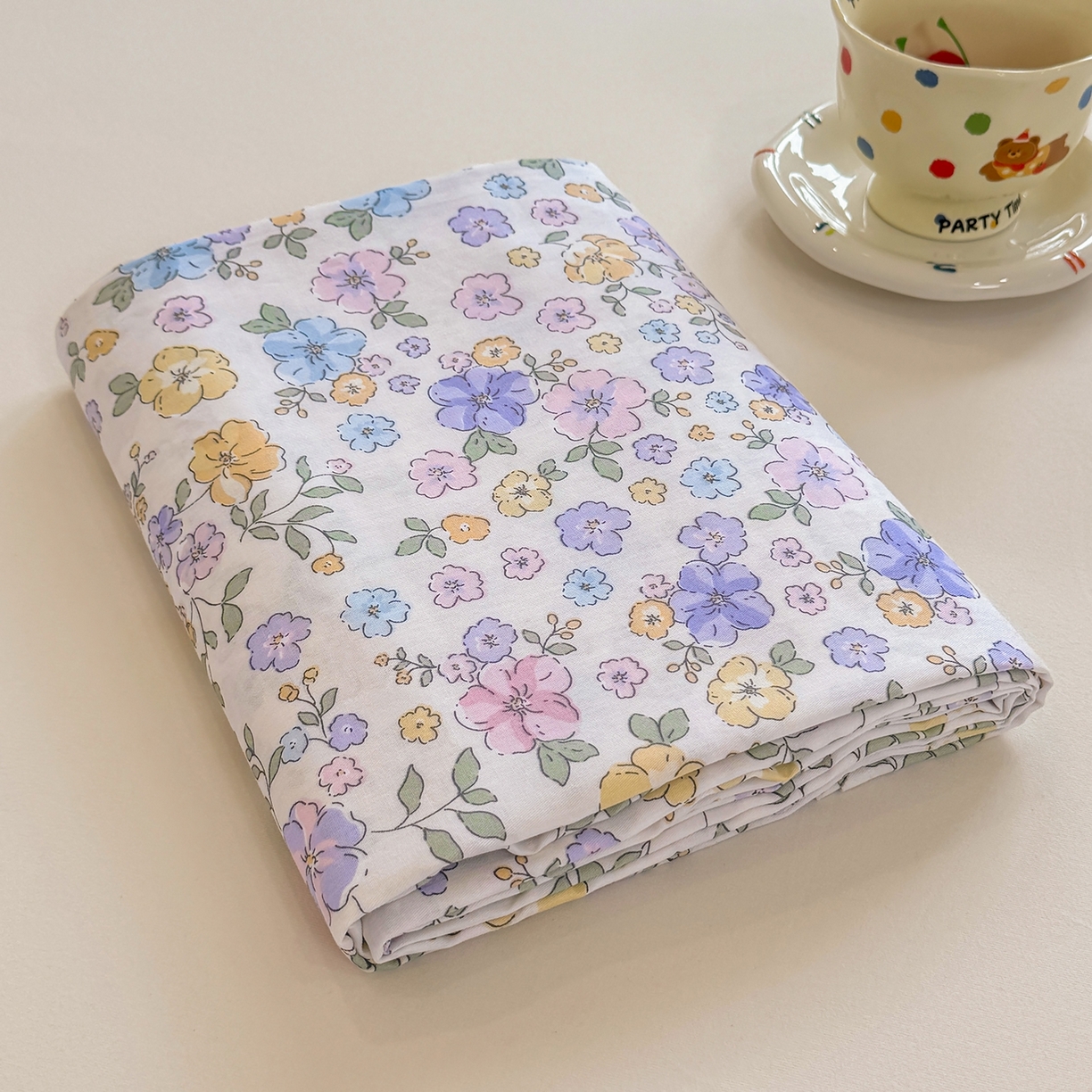 91家纺网 家纺一手货源 找家纺 壹贝家纺 2025新款小清新全棉纯棉印花系列-单床单 小美满