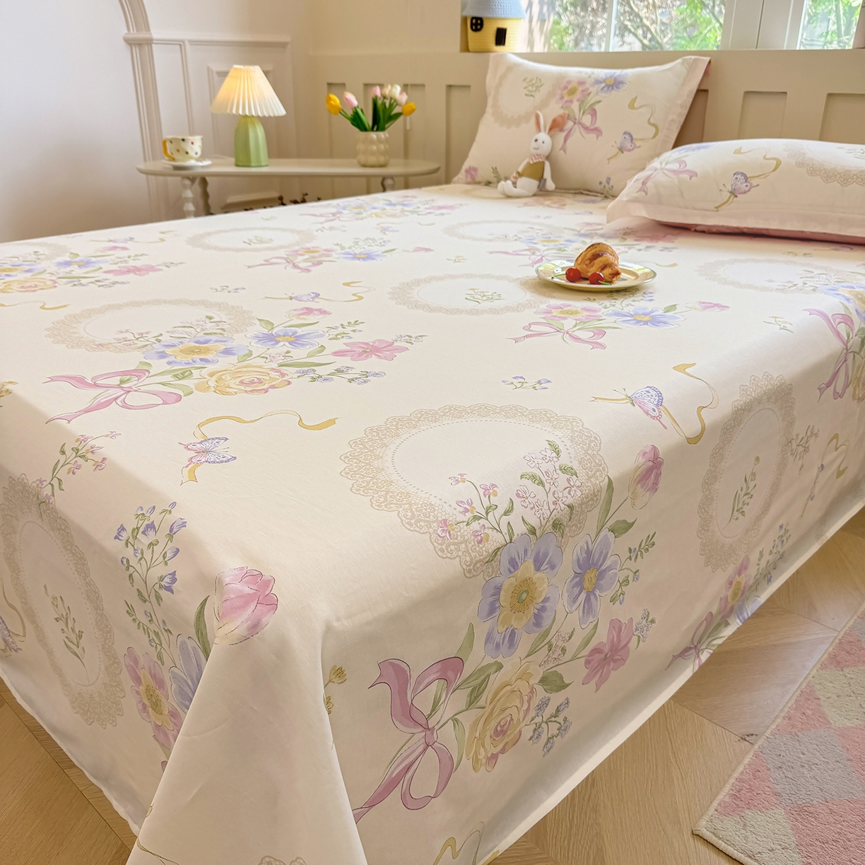 91家纺网 家纺一手货源 找家纺 壹贝家纺 2025新款小清新全棉纯棉印花系列-单床单 新恰如初