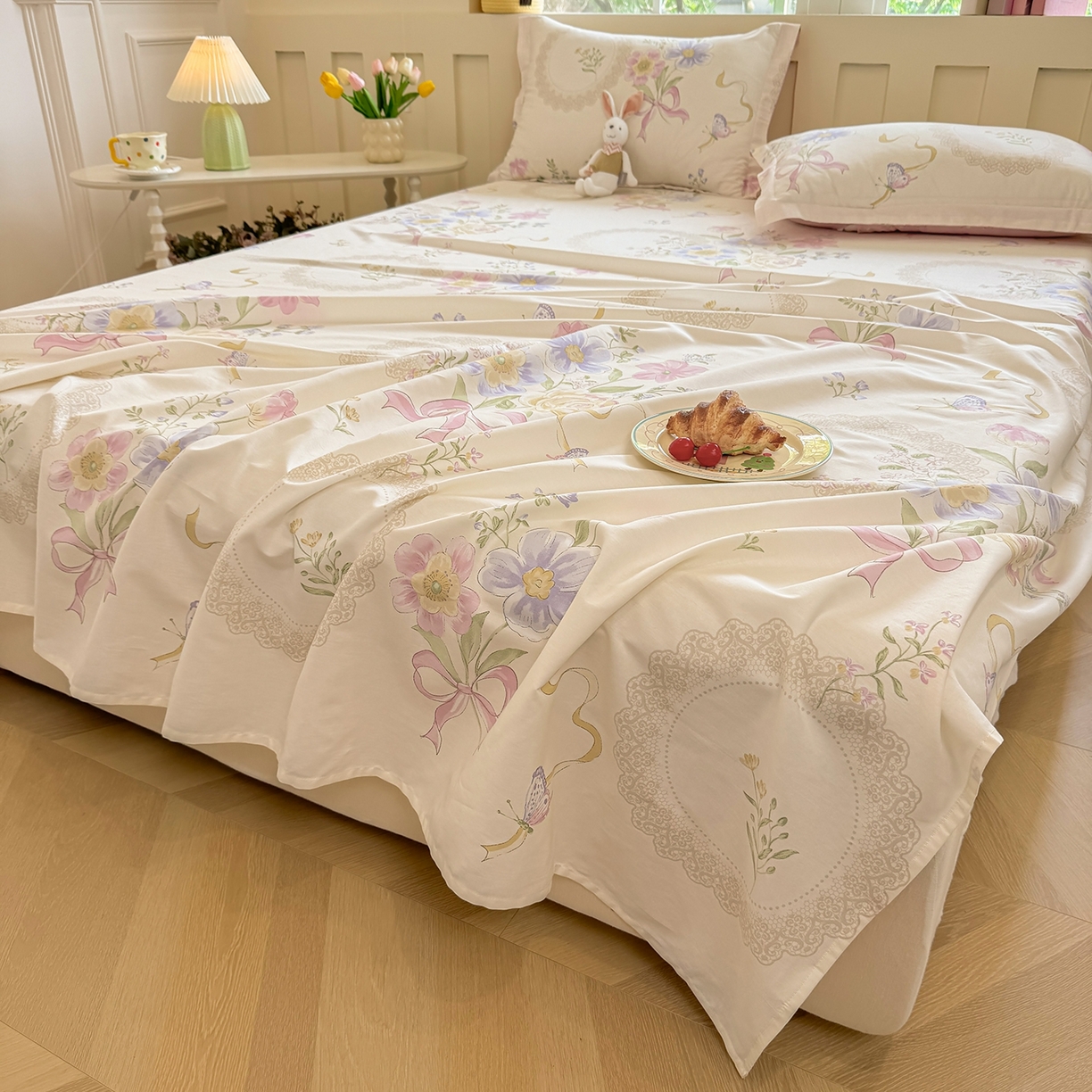 91家纺网 家纺一手货源 找家纺 壹贝家纺 2025新款小清新全棉纯棉印花系列-单床单 新恰如初