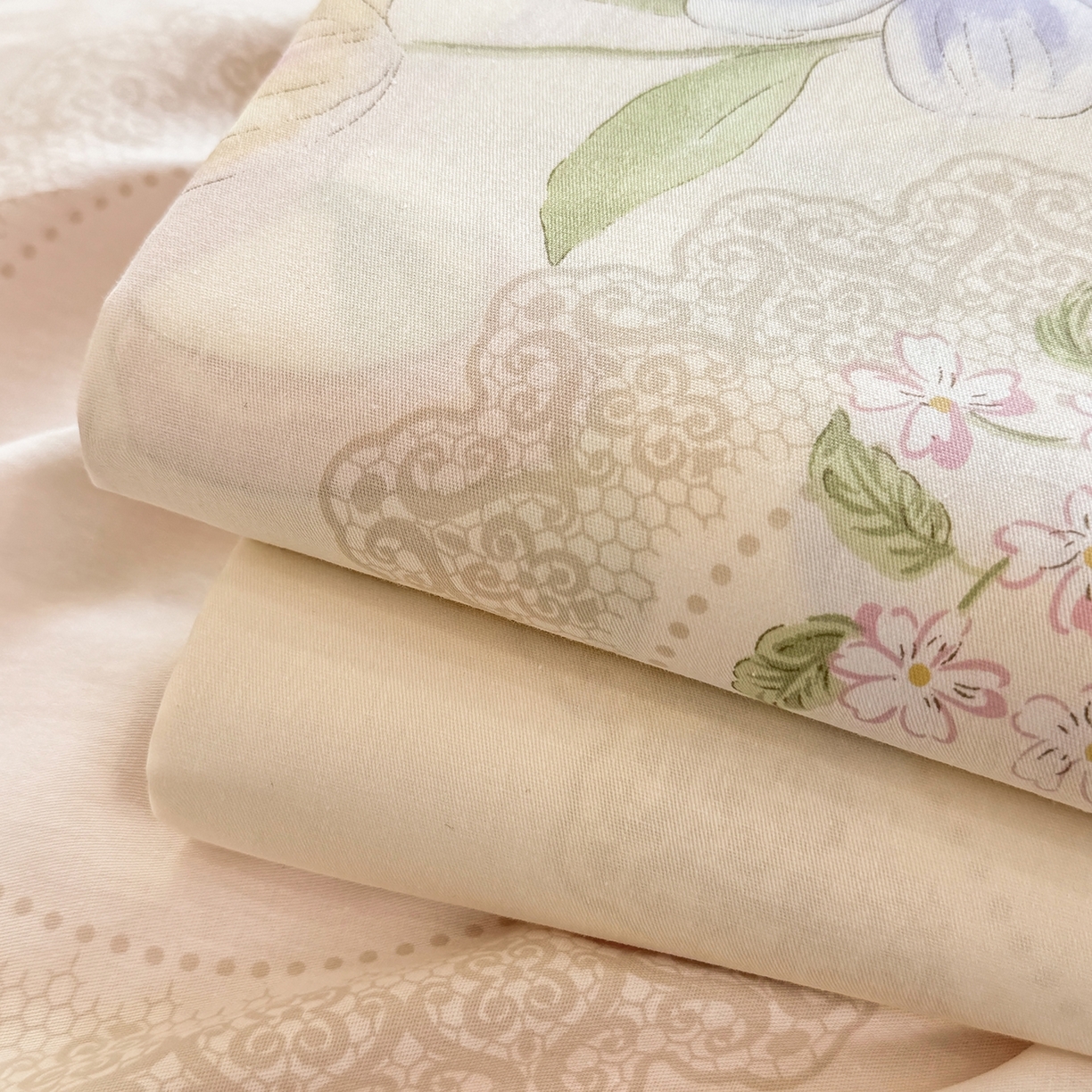 91家纺网 家纺一手货源 找家纺 壹贝家纺 2025新款小清新全棉纯棉印花系列-单床单 新恰如初