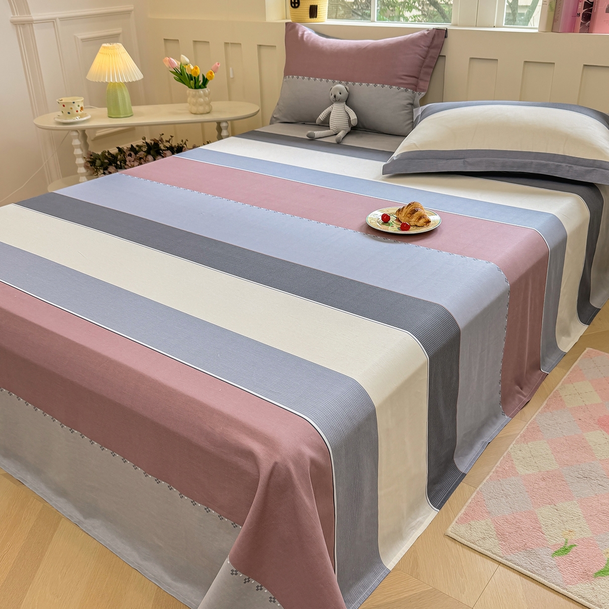 91家纺网 家纺一手货源 找家纺 壹贝家纺 2025新款小清新全棉纯棉印花系列-单床单 致青春