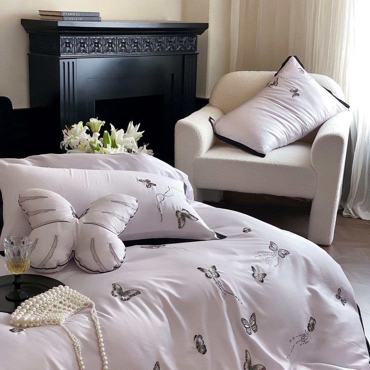 91家纺网 家纺一手货源 找家纺 佳汐蓝家纺 2025春夏新款天丝棉刺绣四件套-蕾丝幻影 蕾丝幻影·紫