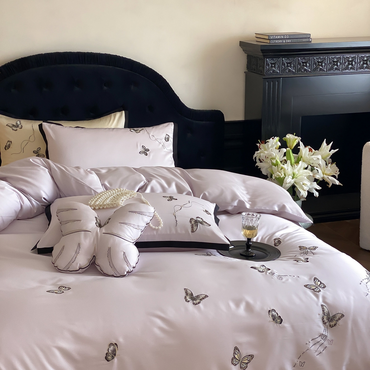 91家纺网 家纺一手货源 找家纺 佳汐蓝家纺 2025春夏新款天丝棉刺绣四件套-蕾丝幻影 蕾丝幻影·紫