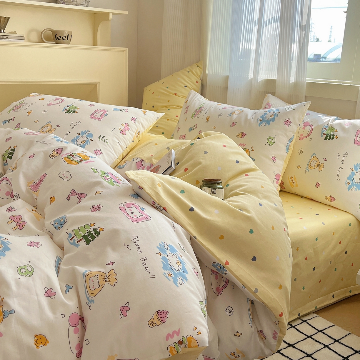 91家纺网 家纺一手货源 找家纺 瑞莱 2023新款13372全棉印花单被套 开心生活