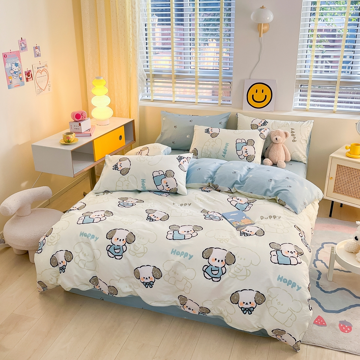 91家纺网 家纺一手货源 找家纺 瑞莱 2023新款13372全棉印花单被套 班尼狗