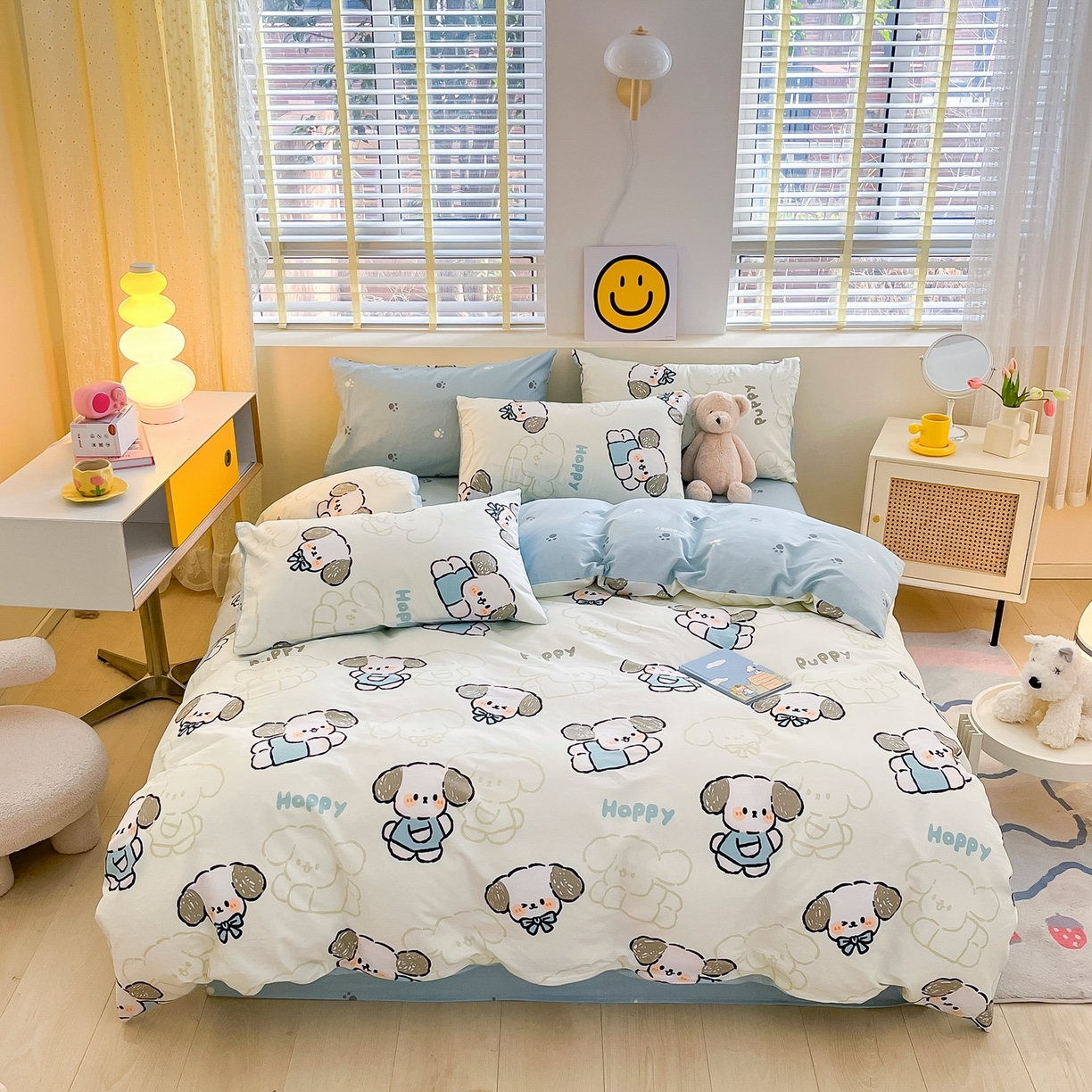 91家纺网 家纺一手货源 找家纺 瑞莱 2023新款13372全棉印花单被套 班尼狗