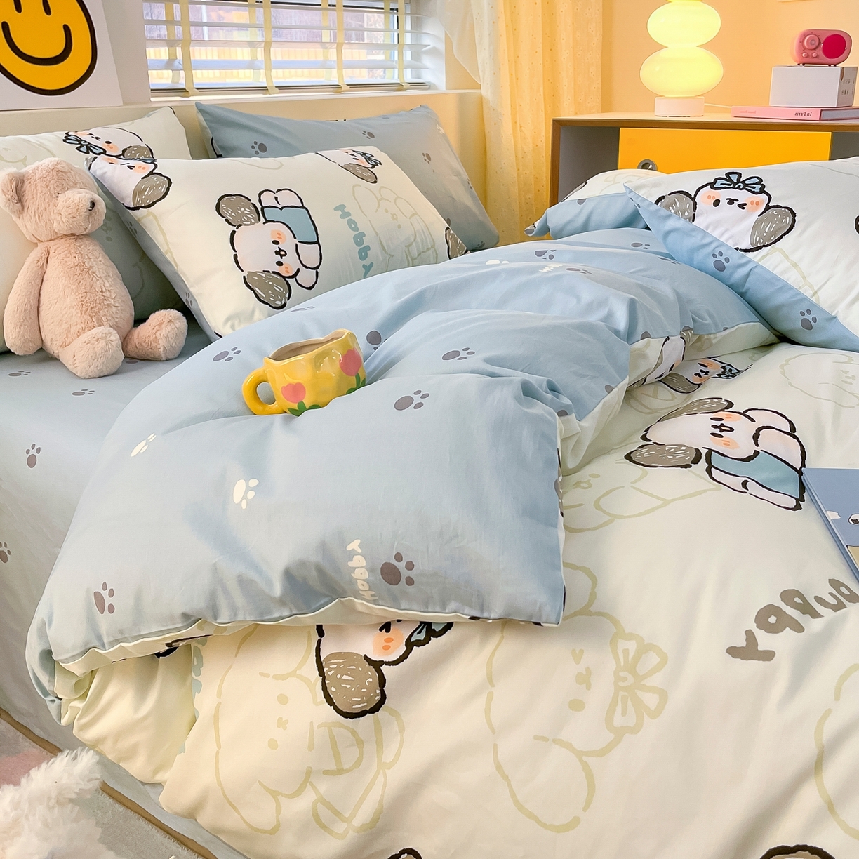 91家纺网 家纺一手货源 找家纺 瑞莱 2023新款13372全棉印花单被套 班尼狗