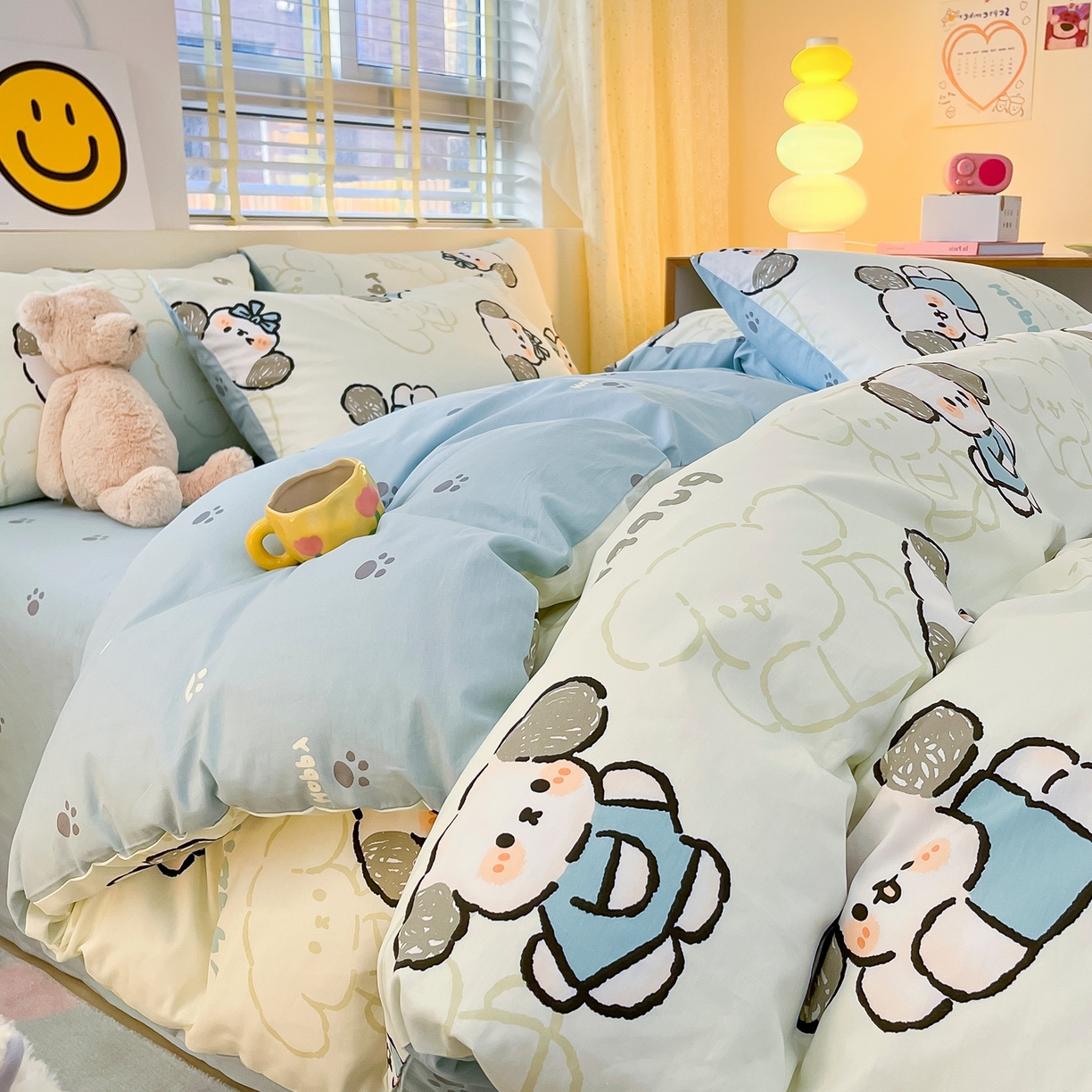 91家纺网 家纺一手货源 找家纺 瑞莱 2023新款13372全棉印花单被套 班尼狗