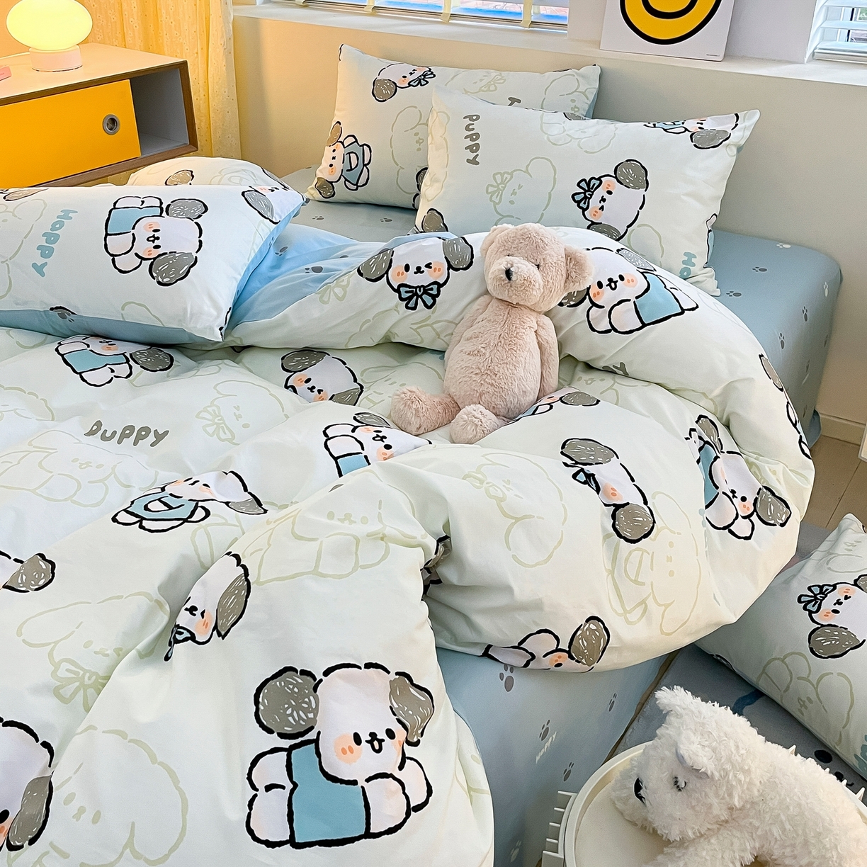 91家纺网 家纺一手货源 找家纺 瑞莱 2023新款13372全棉印花单被套 班尼狗