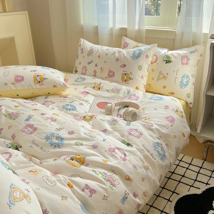 91家纺网 家纺一手货源 找家纺 瑞莱 2023新款13372全棉印花单被套 开心生活