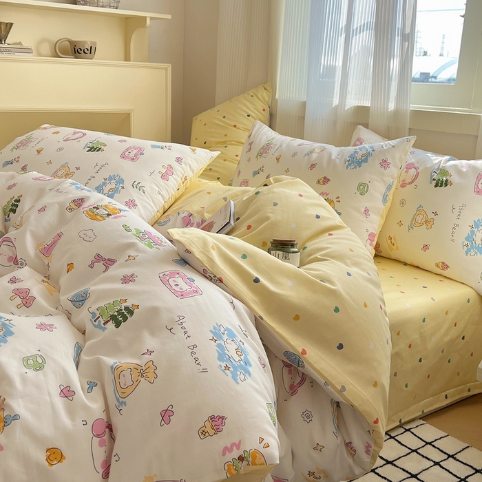 91家纺网 家纺一手货源 找家纺 瑞莱 2023新款13372全棉印花单被套 开心生活