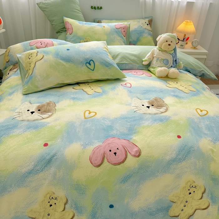 91家纺网 家纺一手货源 找家纺 瑞莱 2023新款13372全棉印花单被套 蜡笔画