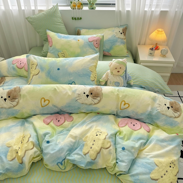 91家纺网 家纺一手货源 找家纺 瑞莱 2023新款13372全棉印花单被套 蜡笔画