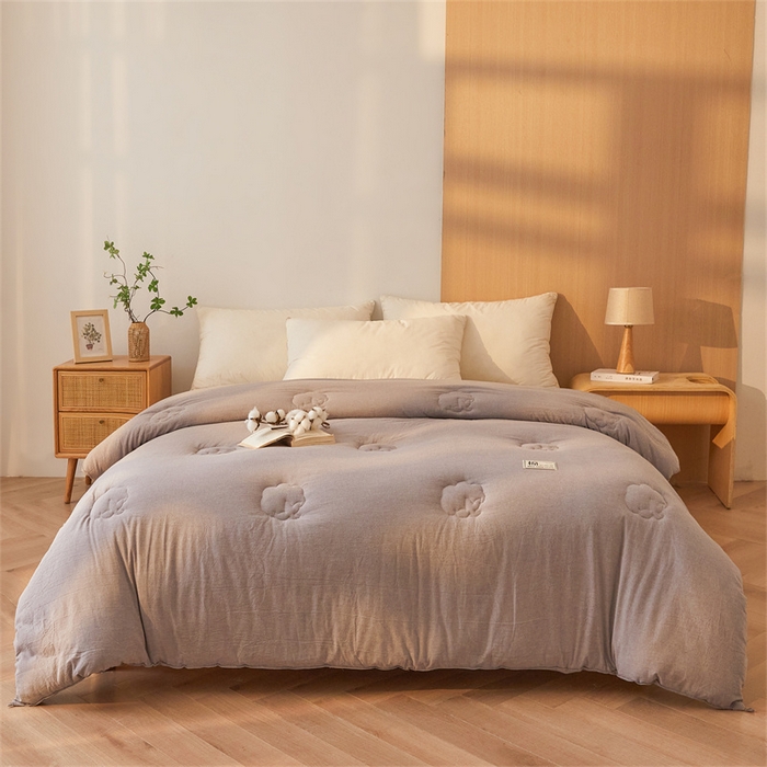 91家纺网 家纺一手货源 找家纺 西域种棉人·千百笠 2025新款A类抗菌里外全棉100%新疆棉花褥子床垫垫被软垫家用棉花被褥铺底 夏洛被子-灰