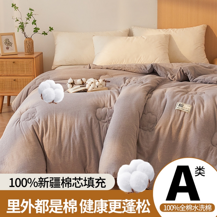 91家纺网 家纺一手货源 找家纺 西域种棉人·千百笠 2025新款A类抗菌里外全棉100%新疆棉花褥子床垫垫被软垫家用棉花被褥铺底 夏洛被子-灰
