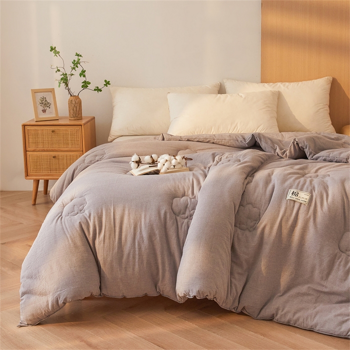 91家纺网 家纺一手货源 找家纺 西域种棉人·千百笠 2025新款A类抗菌里外全棉100%新疆棉花褥子床垫垫被软垫家用棉花被褥铺底 夏洛被子-灰