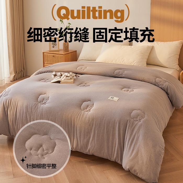 91家纺网 家纺一手货源 找家纺 西域种棉人·千百笠 2025新款A类抗菌里外全棉100%新疆棉花褥子床垫垫被软垫家用棉花被褥铺底 夏洛被子-灰