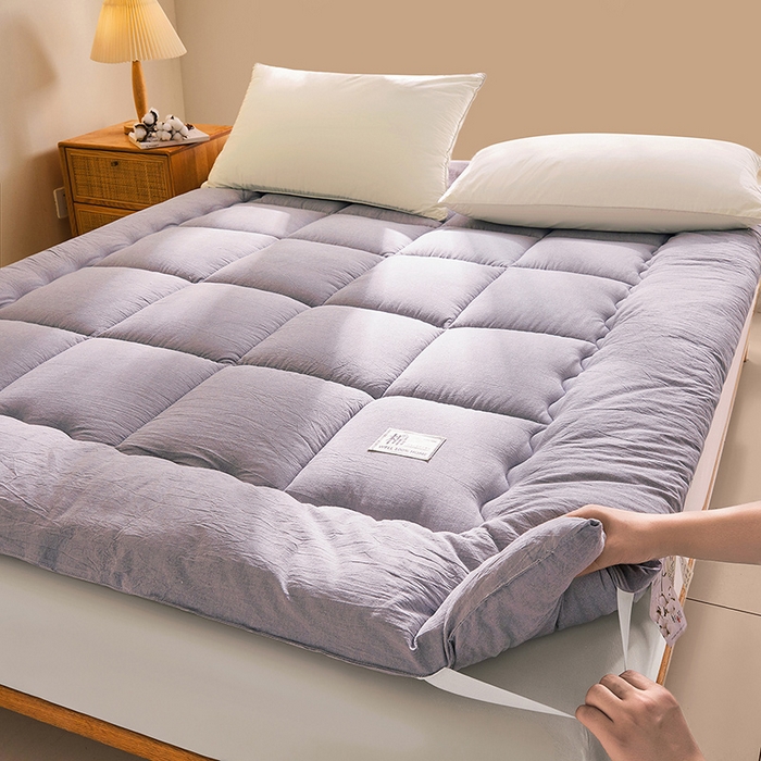 91家纺网 家纺一手货源 找家纺 西域种棉人·千百笠 2025新款A类抗菌里外全棉100%新疆棉花褥子床垫垫被软垫家用棉花被褥铺底 夏洛床垫-灰