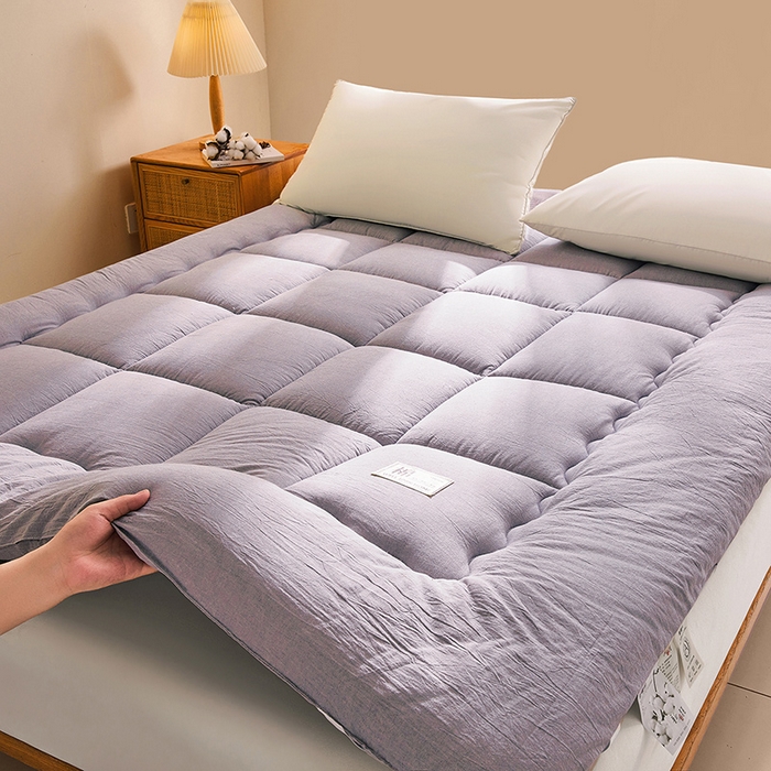 91家纺网 家纺一手货源 找家纺 西域种棉人·千百笠 2025新款A类抗菌里外全棉100%新疆棉花褥子床垫垫被软垫家用棉花被褥铺底 夏洛床垫-灰