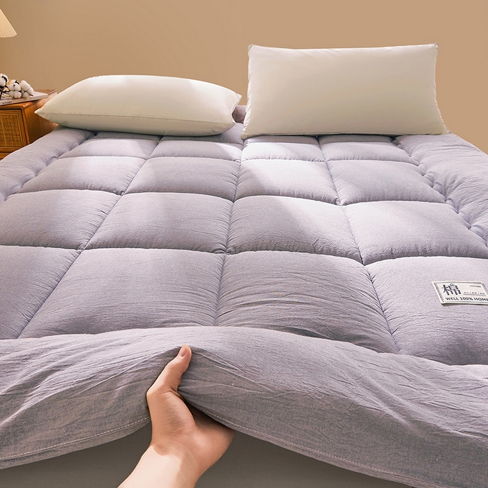 91家纺网 家纺一手货源 找家纺 西域种棉人·千百笠 2025新款A类抗菌里外全棉100%新疆棉花褥子床垫垫被软垫家用棉花被褥铺底 夏洛床垫-灰