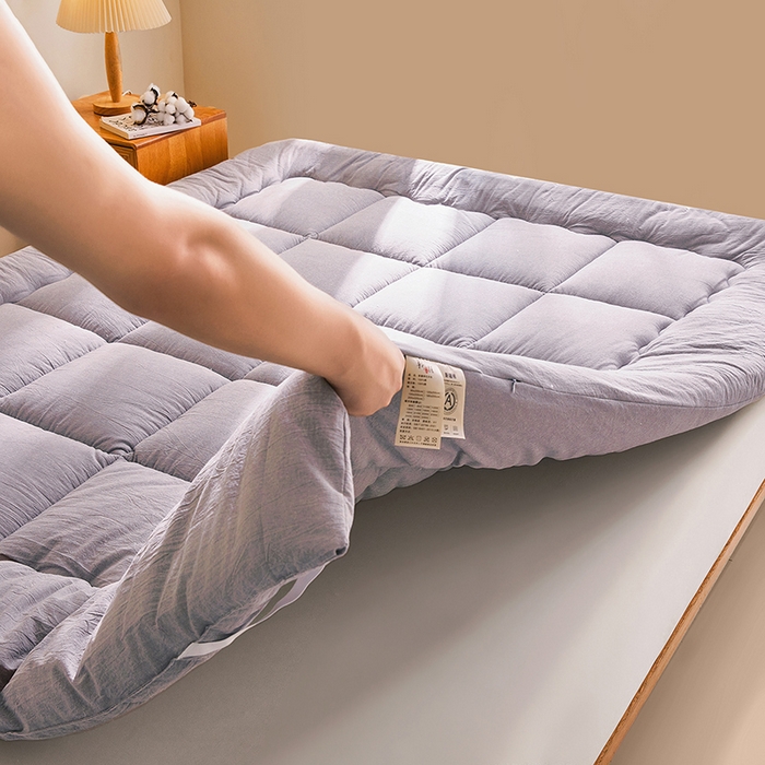 91家纺网 家纺一手货源 找家纺 西域种棉人·千百笠 2025新款A类抗菌里外全棉100%新疆棉花褥子床垫垫被软垫家用棉花被褥铺底 夏洛床垫-灰