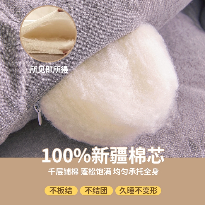 91家纺网 家纺一手货源 找家纺 西域种棉人·千百笠 2025新款A类抗菌里外全棉100%新疆棉花褥子床垫垫被软垫家用棉花被褥铺底 夏洛床垫-灰
