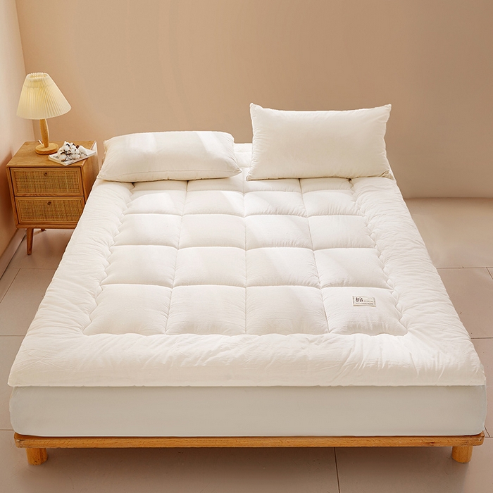 91家纺网 家纺一手货源 找家纺 西域种棉人·千百笠 2025新款A类抗菌里外全棉100%新疆棉花褥子床垫垫被软垫家用棉花被褥铺底 夏洛床垫-白