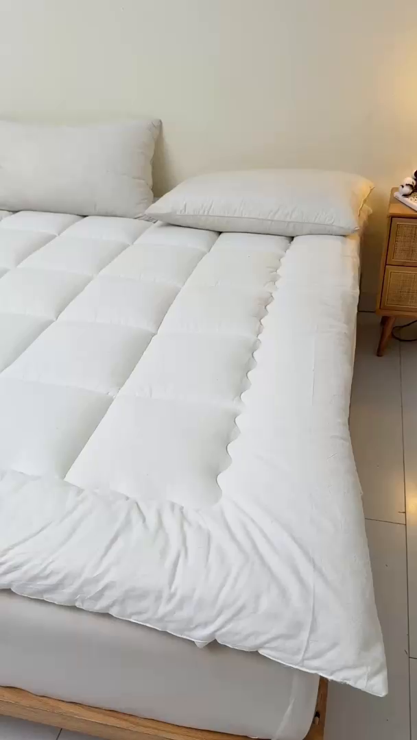 91家纺网 家纺一手货源 找家纺 西域种棉人·千百笠 2025新款A类抗菌里外全棉100%新疆棉花褥子床垫垫被软垫家用棉花被褥铺底 夏洛床垫-白