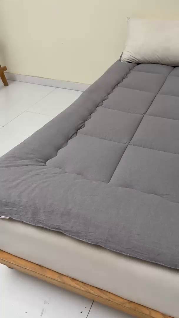 91家纺网 家纺一手货源 找家纺 西域种棉人·千百笠 2025新款A类抗菌里外全棉100%新疆棉花褥子床垫垫被软垫家用棉花被褥铺底 夏洛床垫-灰