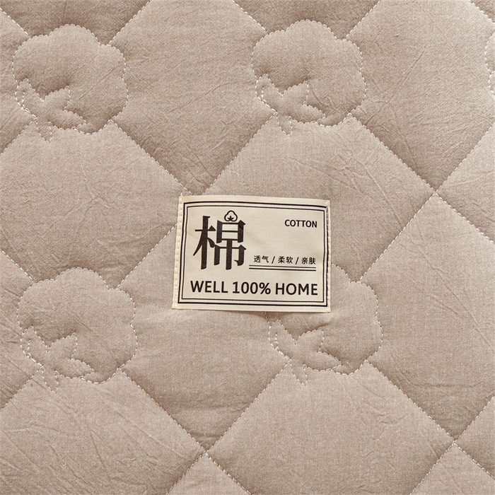 91家纺网 家纺一手货源 找家纺 西域种棉人·千百笠 2025新款A类抗菌里外全棉100%新疆棉花填充夹棉床笠母婴级床笠单件纯色床罩保护罩套全包围 夏洛床笠-咖