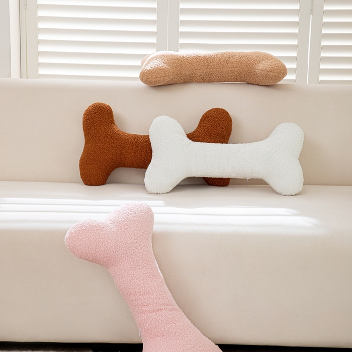 91家纺网 家纺一手货源 找家纺 沐沐家纺 2026新款亲肤舒适泰迪绒骨头抱枕 组合图仅供参考