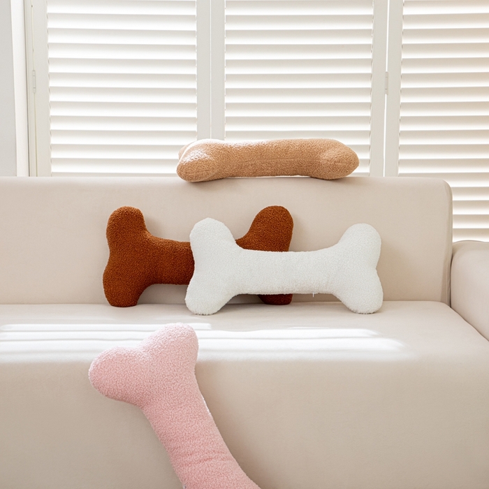 91家纺网 家纺一手货源 找家纺 沐沐家纺 2026新款亲肤舒适泰迪绒骨头抱枕 组合图仅供参考