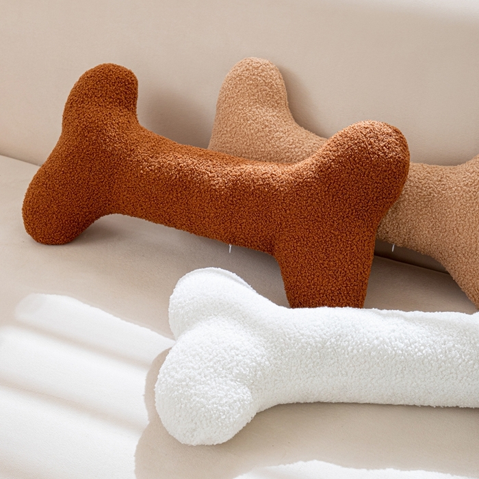 91家纺网 家纺一手货源 找家纺 沐沐家纺 2026新款亲肤舒适泰迪绒骨头抱枕 组合图仅供参考