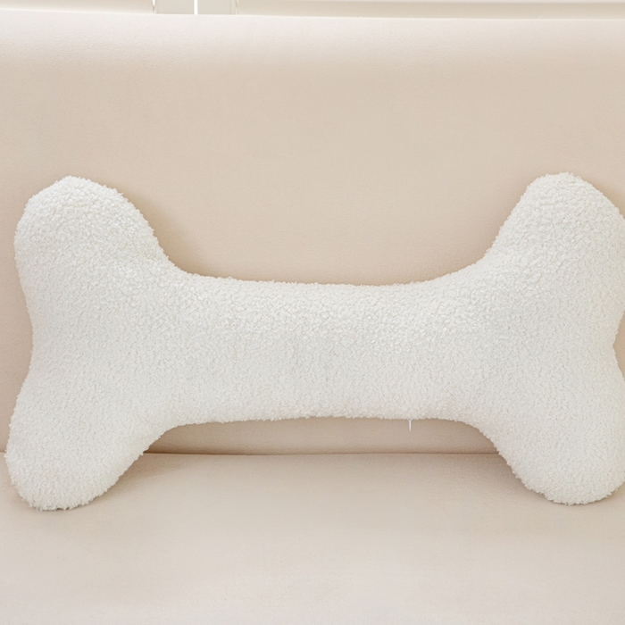 91家纺网 家纺一手货源 找家纺 沐沐家纺 2026新款亲肤舒适泰迪绒骨头抱枕 奶油色