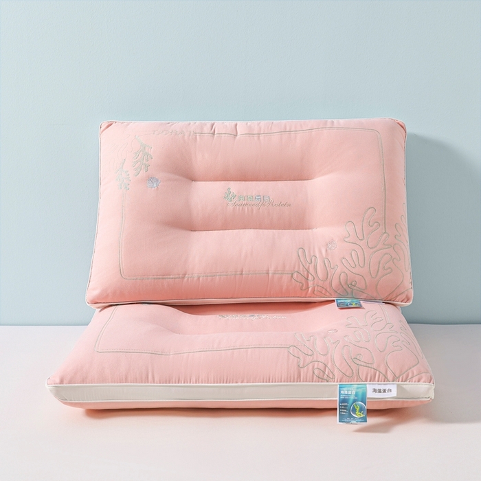 91家纺网 家纺一手货源 找家纺 （总）橘夏家纺 2025新款刺绣款超柔软枕头枕芯家用单个成人护颈椎助深度睡眠枕头枕芯