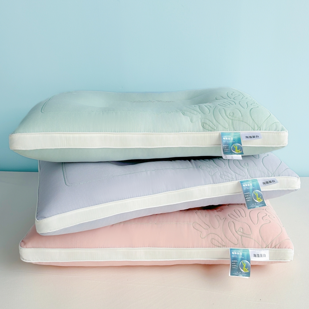 91家纺网 家纺一手货源 找家纺 （总）橘夏家纺 2025新款刺绣款超柔软枕头枕芯家用单个成人护颈椎助深度睡眠枕头枕芯