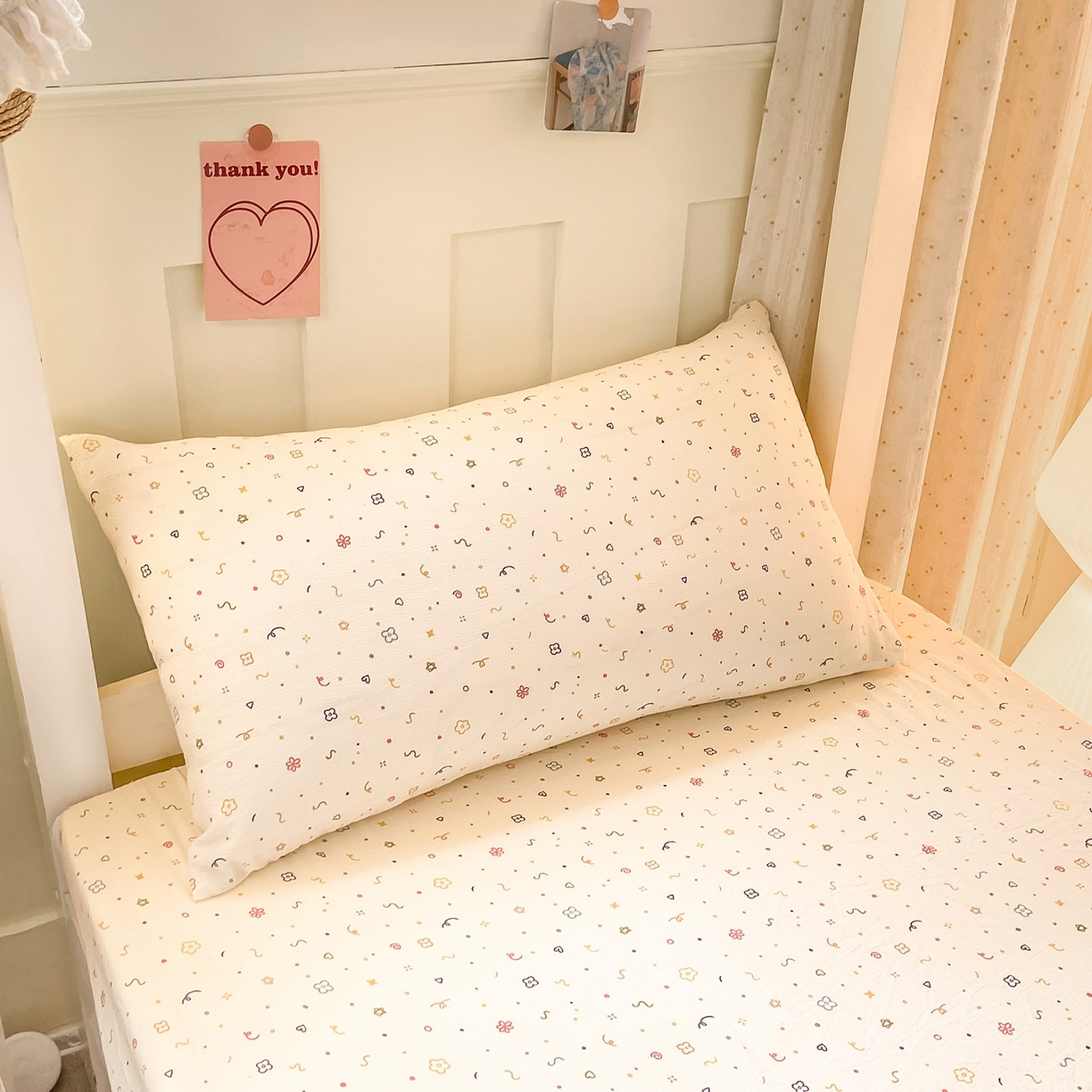 91家纺网 家纺一手货源 找家纺 眠势力 2025新款双层纱学生三件套宿舍上下铺套件ins奶油风云感四件套 小美好