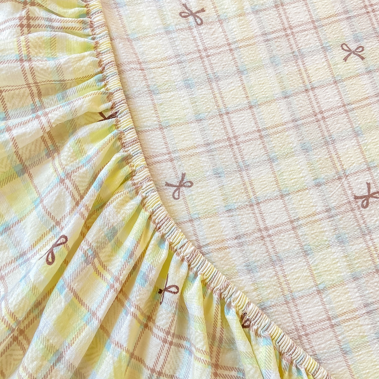 91家纺网 家纺一手货源 找家纺 眠势力 2025新款双层纱学生三件套宿舍上下铺套件ins奶油风云感四件套 格调蝴蝶结