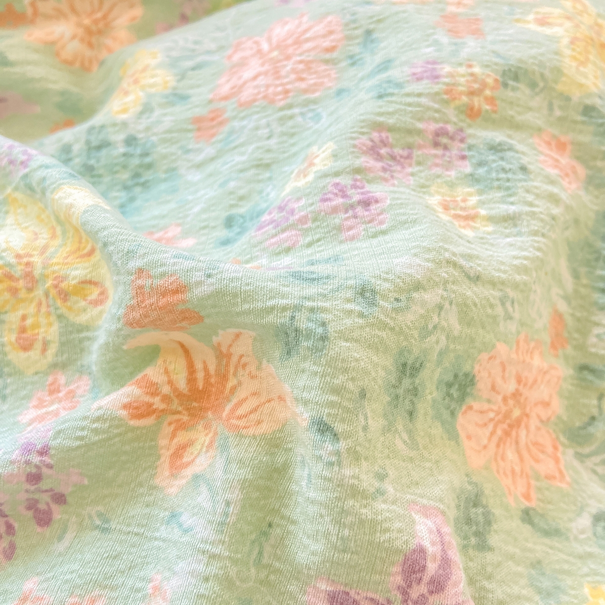 91家纺网 家纺一手货源 找家纺 眠势力 2025新款双层纱学生三件套宿舍上下铺套件ins奶油风云感四件套 花开盛夏