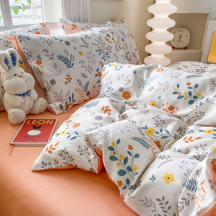 91家纺网 家纺一手货源 找家纺 友承家纺 2025新款芦荟棉亲肤四件套 仙草