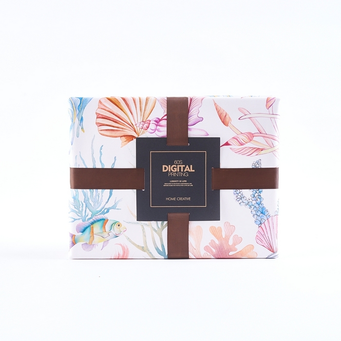 91家纺网 家纺一手货源 找家纺 优然居家纺 2025新款60支数码印花麻绳款四件套 海洋日记