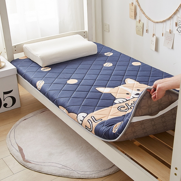 91家纺网 家纺一手货源 找家纺 暖季家纺 2025新款磨毛印花亲肤学生床垫 柯基