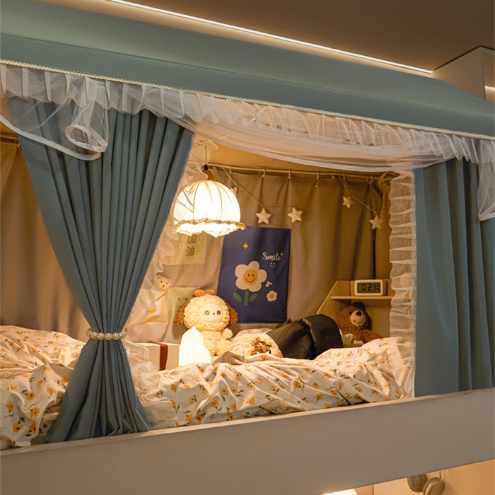 91家纺网 家纺一手货源 找家纺 飞轮海蚊帐 2025新款雪尼尔花边款遮光学生蚊帐-XF-2 XF-2芥末绿